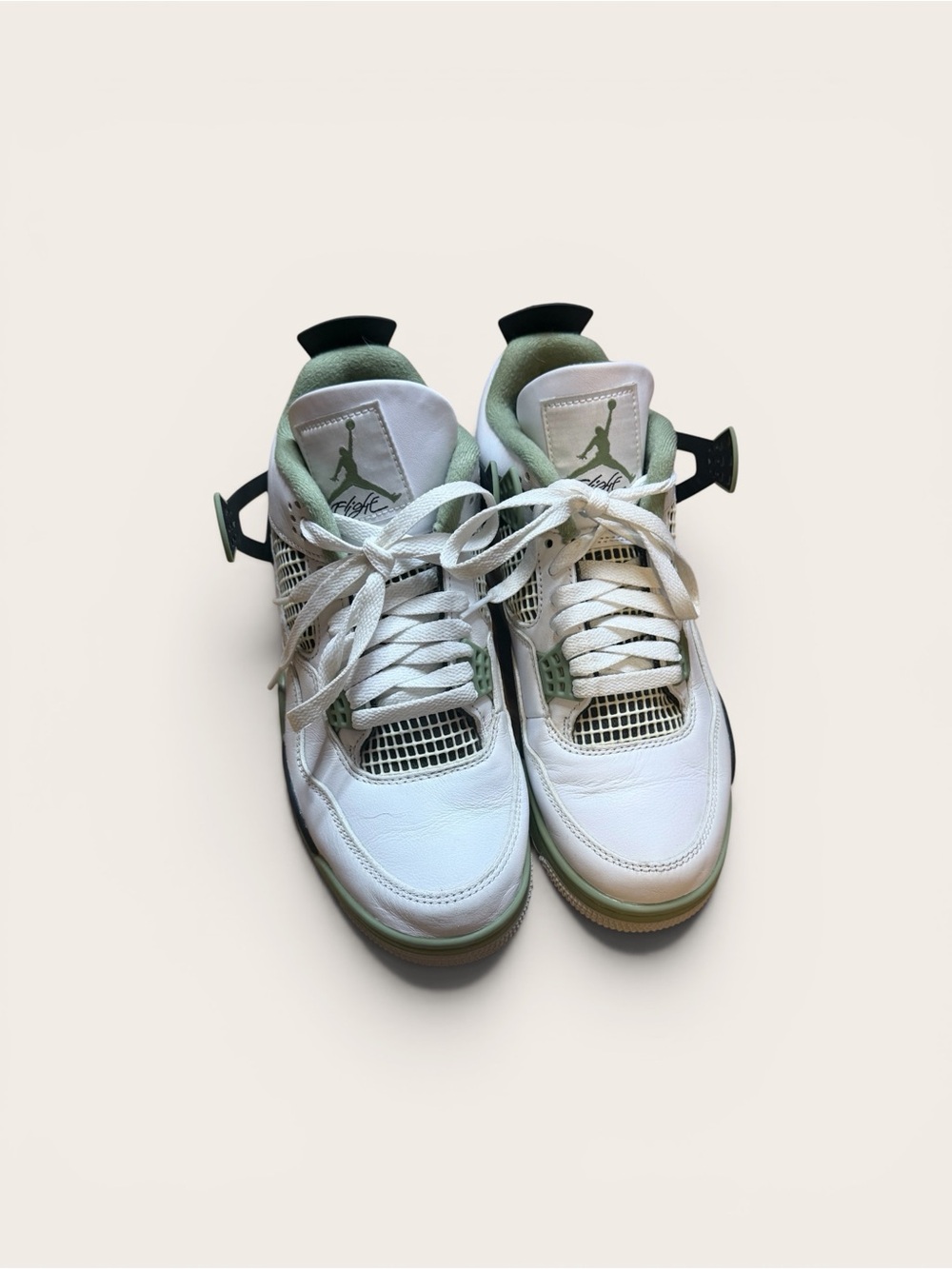 Jordan Retro White and Mint Green Basketball Sneakers
